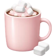 Light Pink mug of hot chocolate with marshmallows  sticker