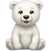 Cute white bear sticker