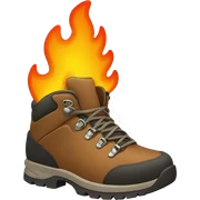 hiking boot on fire sticker