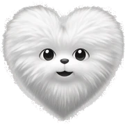 fluffy white heart sticker