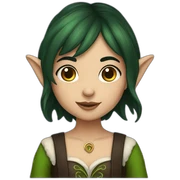 Elf girl with dark hair  sticker