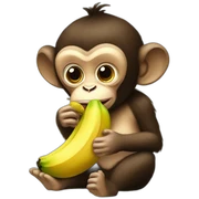 Monkey eating banana  sticker