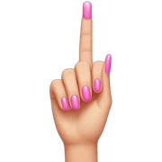 middle finger with pink manicure sticker