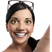 smiling girl with glasses sticker