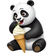 Panda eating ice cream sticker
