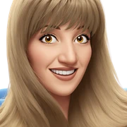 smiling girl with long hair sticker