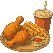 fried chicken meal sticker