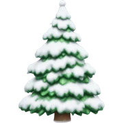 Christmas tree covered in snow sticker