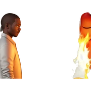 boy in flames sticker