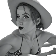 monochrome girl in swimsuit sticker