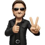 Bono doing peace sign sticker