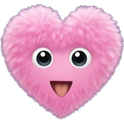 pink fluffy heart sticker