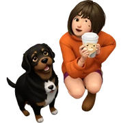 cozy indoor moment with dog sticker