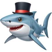Shark with a top hat sticker