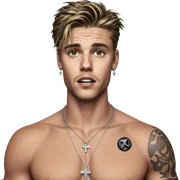 male model with cross necklace sticker