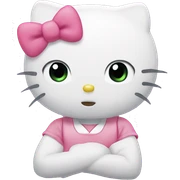 Pleading eyes hello kitty sticker
