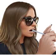 girl with brown hair sunglasses sticker