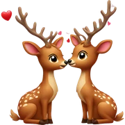 two deers kissing with hearts and bows sticker