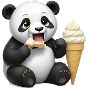 Panda eating ice cream sticker