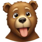 Bear gives a Kiss sticker