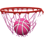 pink basketball in net sticker