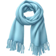 Realistic light blue winter scarf isolated. sticker