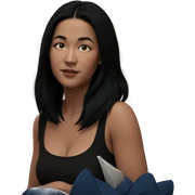 girl with black hair indoors sticker