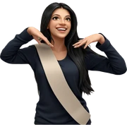 smiling girl with long hair sticker