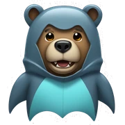 Bear wearing a shark costume sticker