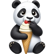 Panda eating ice cream sticker
