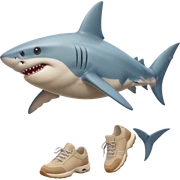 tiburon con zapatos cominado sticker