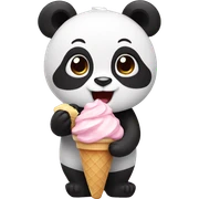 Panda eating ice cream sticker
