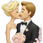 Just married kiss sticker