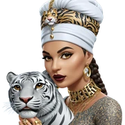girl with tiger and jewelry sticker