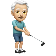 Elderly white male no facial hair playing golf sticker