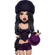 gothic girl with hat and makeup sticker