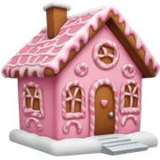 Pink gingerbread house sticker