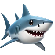 Shark with a top hat sticker