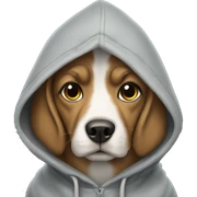 Dog wearing hoodie sticker