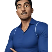 muscular male in blue shirt sticker