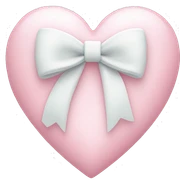 Pastel pink heart with white bow sticker
