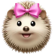 hedgehog with a pink bow sticker