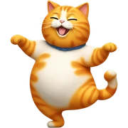 fat orange cat dancing sticker