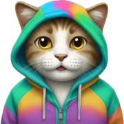 Cat wearing a hoodie sticker