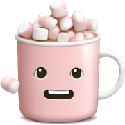 Light Pink mug of hot chocolate with marshmallows  sticker