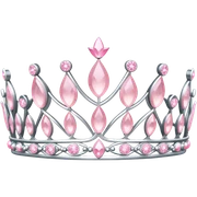 pale pink tiara sparkly silver sticker