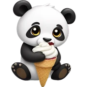 Panda eating ice cream sticker