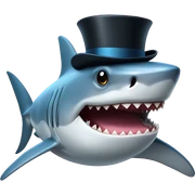 Shark with a top hat sticker