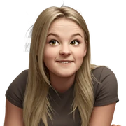 blonde girl indoors looking at viewer sticker