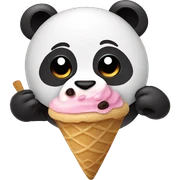 Panda eating ice cream sticker